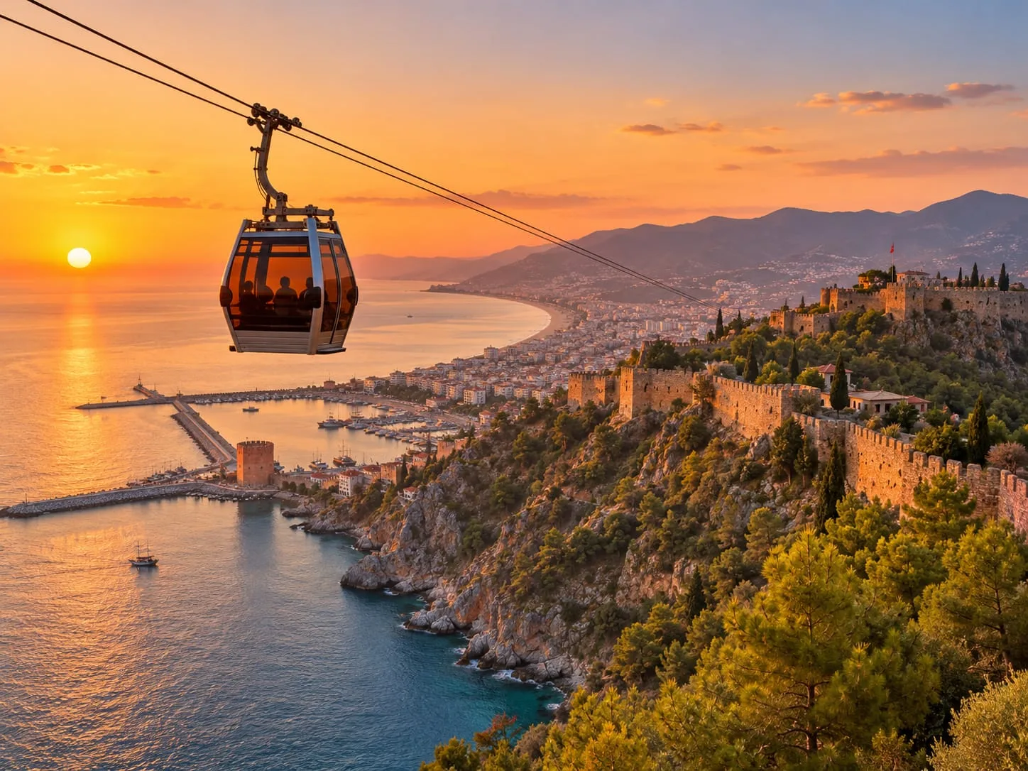 Avondtour Alanya Kabelbaan, Kasteel en Zonsondergang